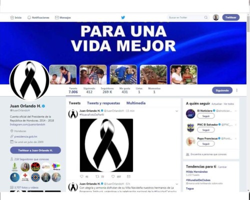 Presidente de Honduras rinde homenaje a su hermana en twitter