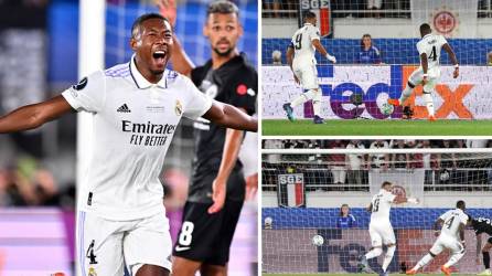 David Alaba marcó el 1-0 del Real Madrid contra el Eintracht Frankfurt en la Supercopa de Europa.