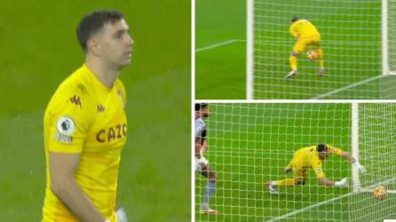 Emiliano ‘Dibu‘ Martínez cometió un tremendo blooper, regalando este gol al Manchester United.