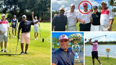 El exfutbolista hondureño Carlos Pavón compartió jugando al golf con el expresidente de Estados Unidos, Donald Trump, y su gran amigo el también exjugador búlgaro Hristo Stoichkov.