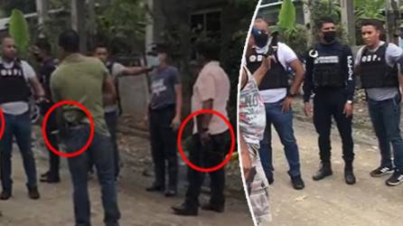 Captura del video cuando los agentes son desarmados.