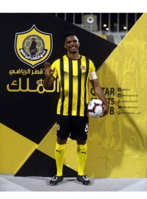 El camerunés Samuel Eto'o ha sido presentado con su nuevo club, el Qatar SC.