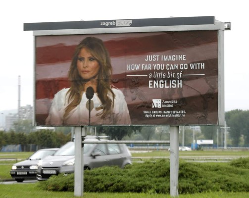 Melania Trump exige retirar de Zagreb carteles publicitarios con su imagen