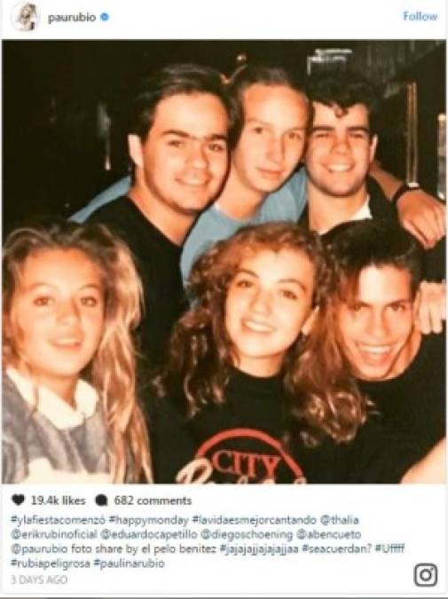 Paulina Rubio compartió esta foto del recuerdo en la que aparece nada más y nada menos que junto a Thalía, a quien en diversas ocasiones ha señalado como su rival profesional.