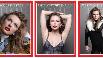 Imágenes de las portadas de la revista Time que anuncian a la cantautora estadounidense Taylor Swift como la Persona del Año 2023 .