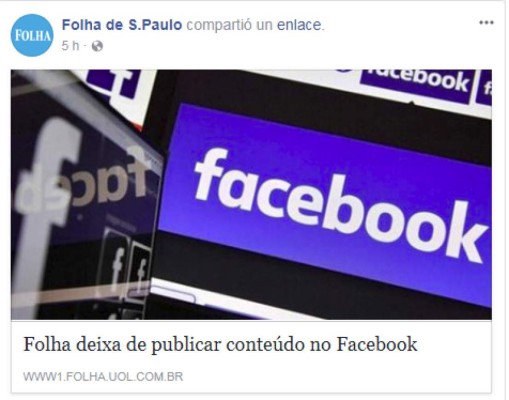 El diario Folha de Sao Paulo deja de publicar en Facebook