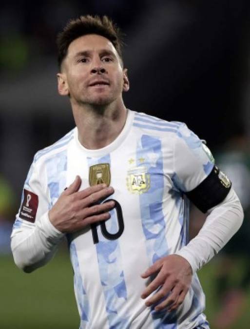 La celebración de Messi tras su primer golazo frente a los bolivianos.