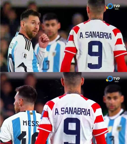 En el minuto 84 del partido, se produjo un incidente entre Lionel Messi y el delantero paraguayo Antonio Sanabria.