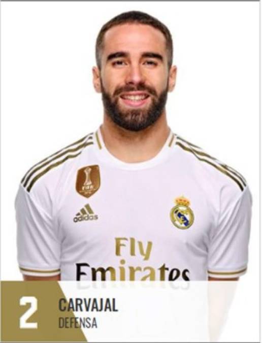 Dani Carvajal - El lateral derecho español seguirá con el número 2 en su espalda.