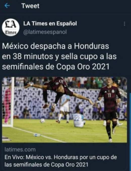Diferentes medios internacionales se pronunciaron sobre la goleada encajada por Honduras ante México.