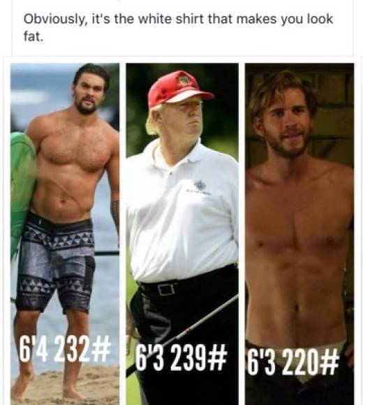 Algunos otros se burlaron afirmando que es la ropa deportiva que hace lucir gordo al presidente estadounidense.
