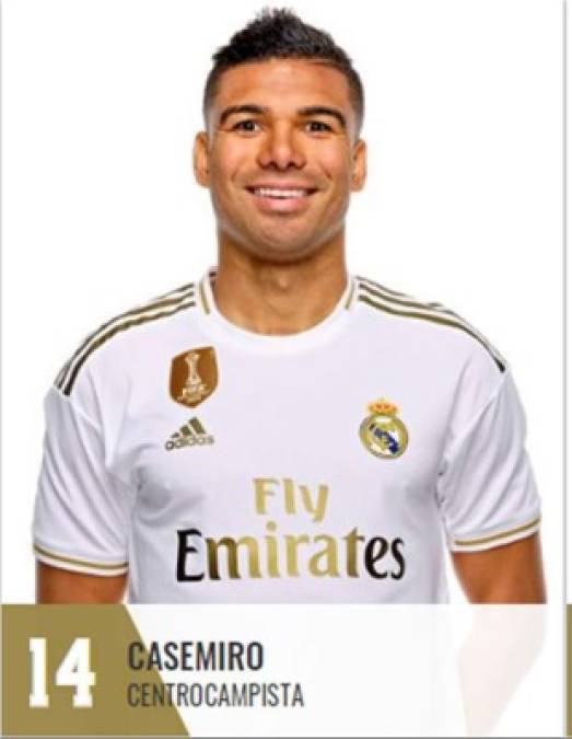 Casemiro - El mediocampista brasileño seguirá usando el número 14 en su espalda.