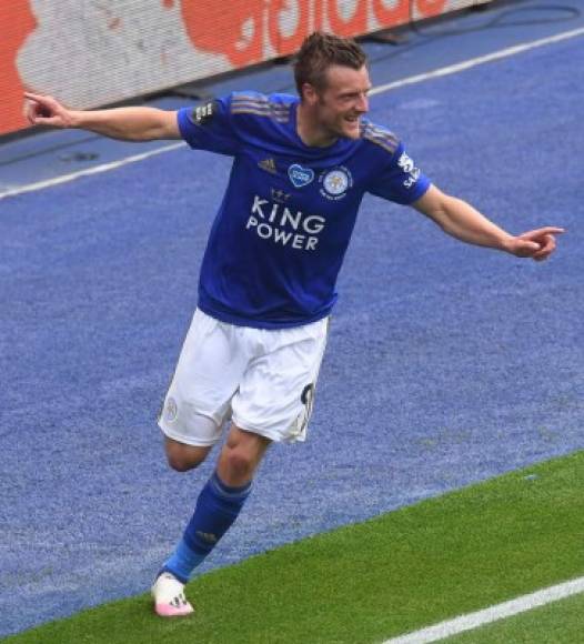 7. Jamie Vardy (Leicester City) - El delantero inglés ha llegado a 22 goles en esta temporada de la Premier League y suma 44 puntos en la clasificación de la Bota de Oro 2019-20.