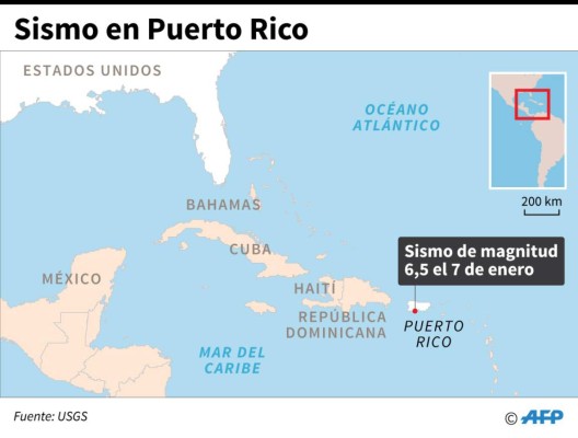 Sismo de magnitud 6.5 en la costa sur de Puerto Rico