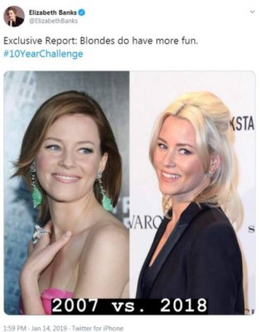 Elizabeth Banks:<br/><br/>La actriz de Juegos del hambre no ha cambiado un poquito, ¿cuál será su secreto?