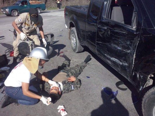 Choque deja un militar herido en la carretera al sur de Honduras