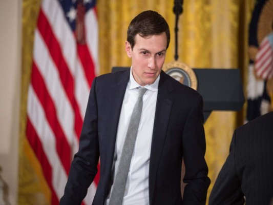 (FILES) This file photo taken on February 16, 2017 shows Senior White House adviser Jared Kushneras he arrives to attend US President Donald Trump's press conference at the White House in Washington, DC.US President Donald Trump has tapped son-in-law Jared Kushner to lead a new White House office, that aims to apply ideas from the business world to help streamline the government, the Washington Post reported March 26, 2017. The White House Office of Innovation is to be unveiled Monday with sweeping authority to overhaul the bureaucracy and fulfill key campaign promises like reforming care for veterans and fighting opioid addiction, the Post said. / AFP PHOTO / NICHOLAS KAMM