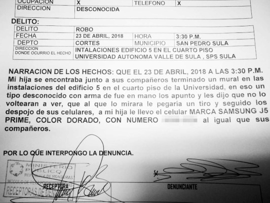 Guardias de la Unah-vs declaran en la Fiscalía por caso de violación de alumna