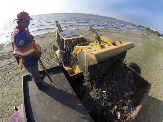 Un cocodrilo venía en basura que llega a playas de Omoa