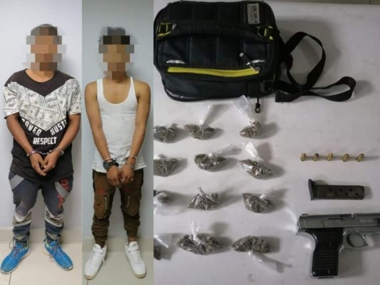 Capturan a dos hombres en posesión de armas y drogas en Comayagua