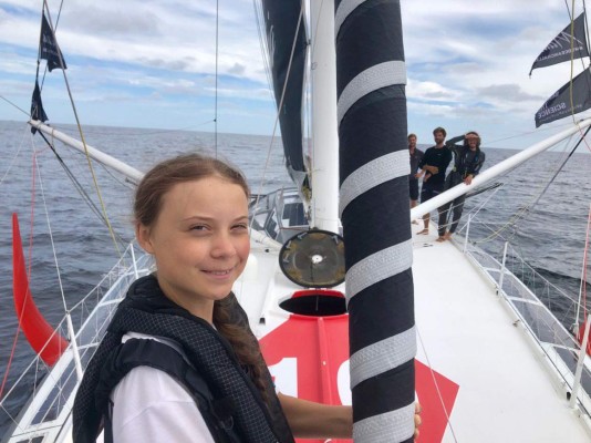 La activista por el clima Greta Thunberg llega a Nueva York