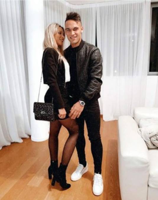 Lautaro Martínez y su novia Agustina Gandolfo. 'Feliz día mi amor. Te amo mucho poro', escribió el delantero argentino del Inter de Milán.