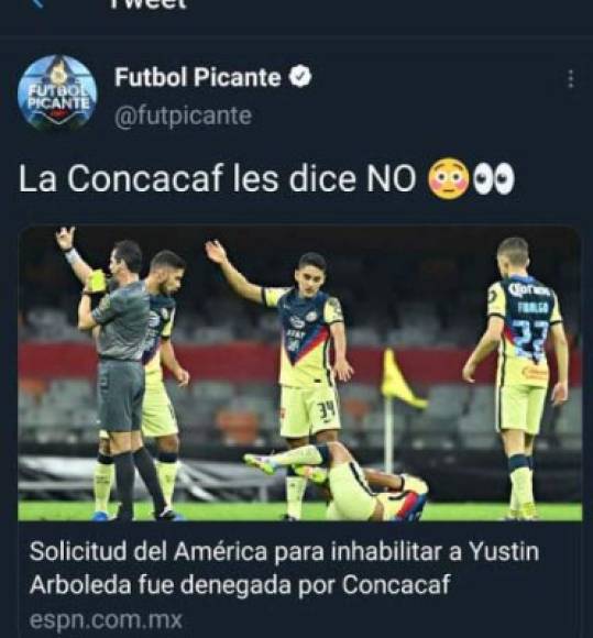 Las redes sociales del programa Fútbol Picantes se mostraron sorprendidos por la decisión de la Concacaf de no castigar a Yustin Arboleda.
