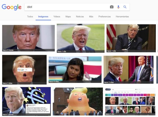 Para Google Donald Trump es un 'idiota'