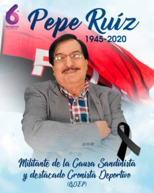 Lamentablemente el periodista José Francisco Ruiz de Niaragua dio positivo de coronavirus y a sus 75 años de edad murió tras varios días de contraer la enfermedad.