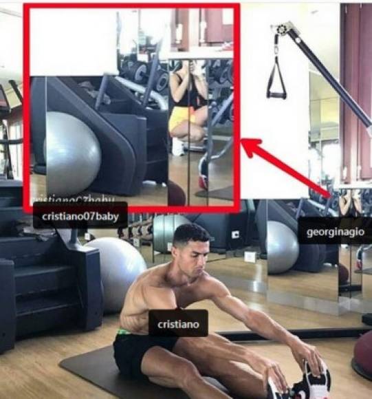 En la foto que subió CR7 en donde realizaba ejercicio, se logró ver que en el fondo aparecía su pareja Georgina Rodríguez.