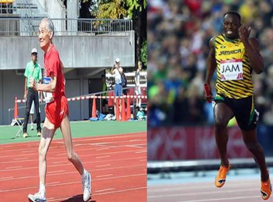 ¡Insólito! Hombre de 103 años desafía a Usain Bolt a carrera