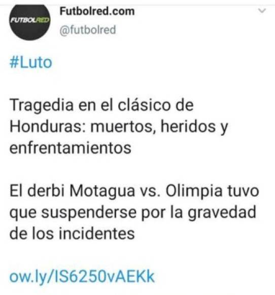 En Colombia también han informado sobre la tragedia que ocurrió en el clásico Olimpia vs Motagua.