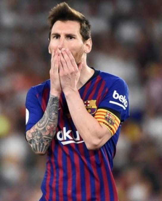 Lionel Messi anotó el gol del descuento del Barcelona y lució impotente tras perder la final de Copa del Rey.