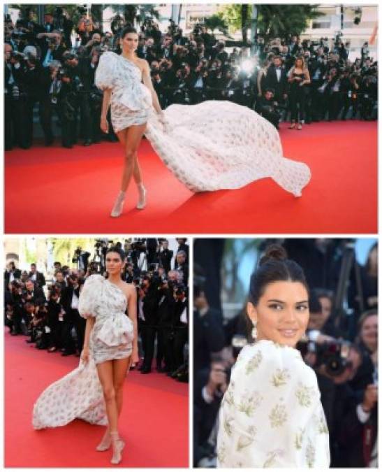 La modelo asistió a la estreno de “120 Beats Per Minute (120 Battements Par Minute)” en el Festival de Cannes 2017 usando un vestido Giambattista Valli.