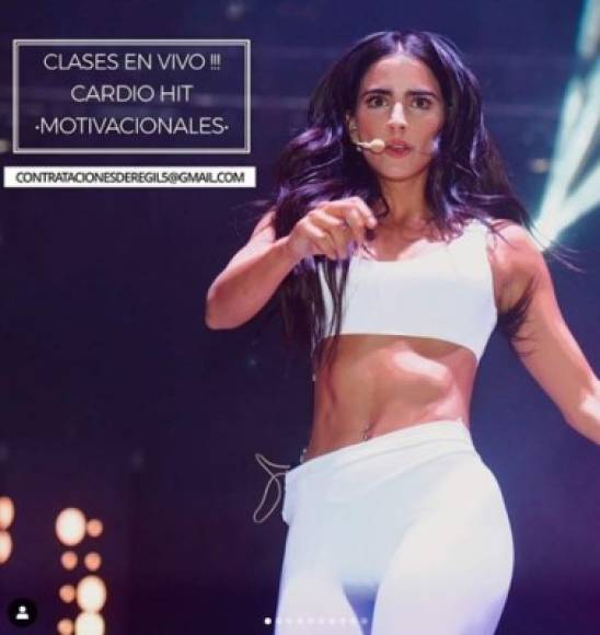 Su cuerpo está muy definido y la hace verse espectacular. En redes sociales la actriz promueve un sano estilo de vida a base de ejercicio y dieta. <br/><br/>Cuando no está frente a las cámaras ofrece clases de cadio en vivo y también talleres motivacionales.