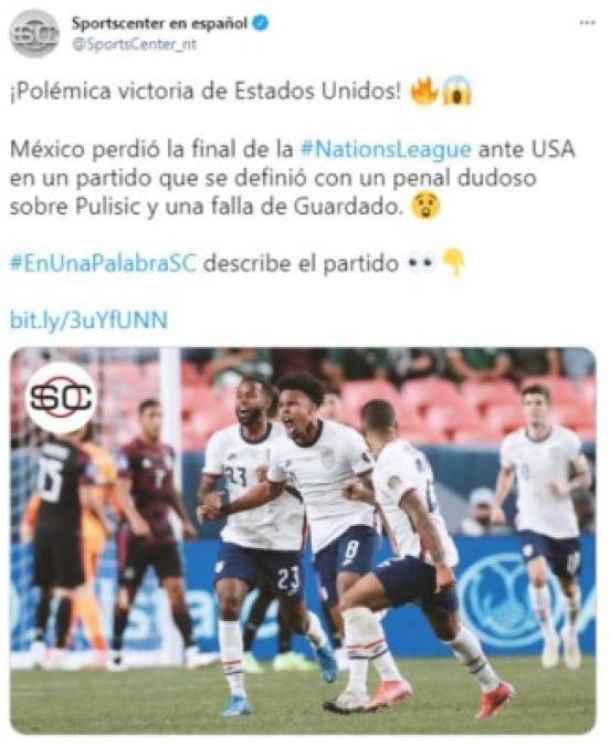 Sportscenter de ESPN indicó que fue una polémica victoria de EUA.