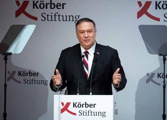 Pompeo advierte en Berlín sobre riesgos que representan hoy China y Rusia