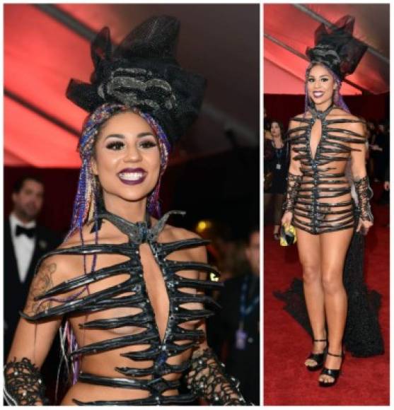 US singer Joy Villa arrives for the 62nd Annual Grammy Awards on January 26, 2020, in Los Angeles. (Photo by VALERIE MACON / AFP)