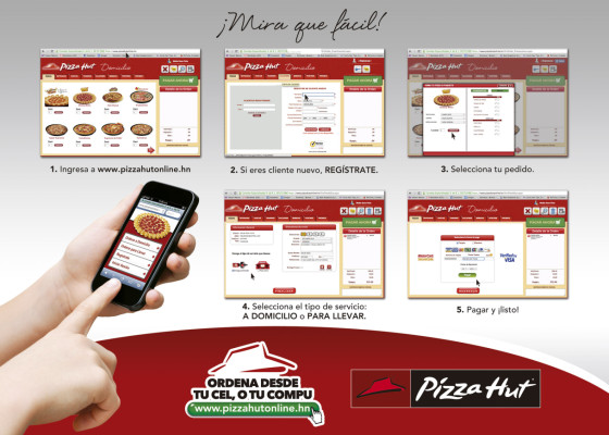 Pizza Hut ofrece servicio de pedidos online