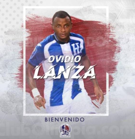 Ovidio Lanza: El Olimpia hizo oficial el fichaje del experimentado delantero hondureño de 30 años de edad. El atacante llega procedente del Juticalpa FC, club con el que descendió la campaña pasada.