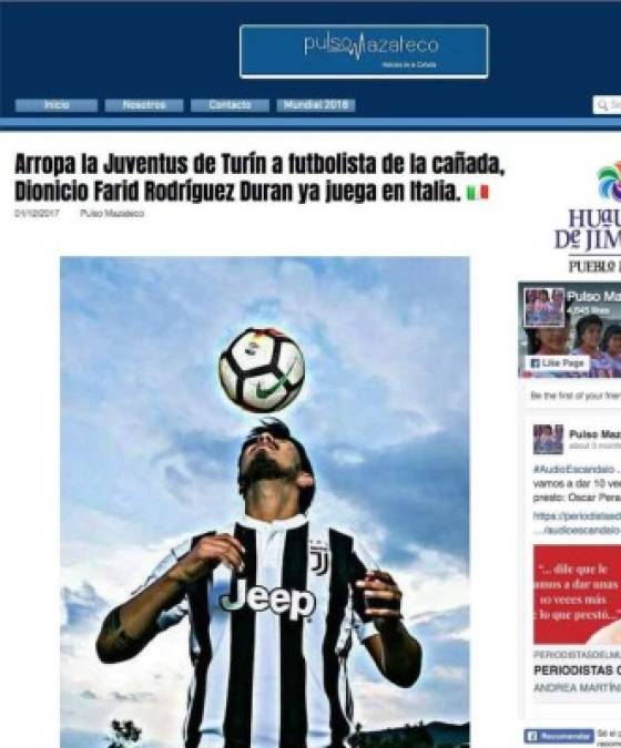 El diario “Pulso Mazateco” dio a conocer la “trayectoria” de Dionicio en una charla con el supuesto futbolista el 1 de diciembre de 2017: 'Desde pequeño salía a jugar al Club Deportivo Anlesjeroka Tehuacán de la Tercera División, donde sobresalió como siempre lo ha hecho y fue visto por Lobos BUAP, posteriormente paso a Pumas Premier y gracias a su gran desempeño fue convocado por tres grandes Clubes de Europa, Rayo Vallecano de Madrid (España), Getafe (España) y Juventus de Turín (Italia) y él escogió al grande Juventus, también ha sido seleccionado nacional en Sub-20 representando y vistiendo la camiseta verde de la Selección Mexicana. Una promesa del futbol Mexicano que visitará Huautla de Jiménez el próximo 21 de diciembre”, es como lo describió el medio de comunicación.