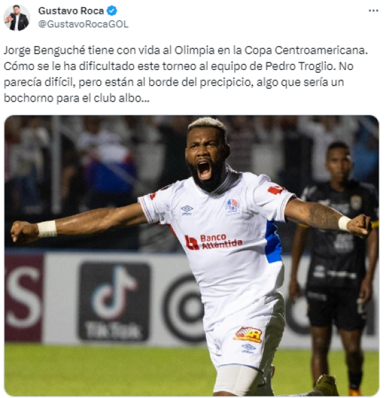 Gustavo Roca, periodista de DIEZ: “Jorge Benguché tiene con vida al Olimpia en la Copa Centroamericana”.