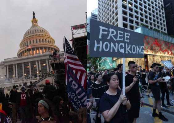 China ironiza sobre el caos en Washington y lo compara con Hong Kong