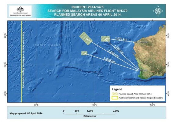 La búsqueda del avión MH370 sigue tres señales acústicas