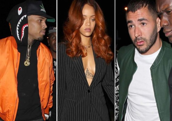 VIDEO: Rihanna y Benzema se encuentran a Chris Brown en un club