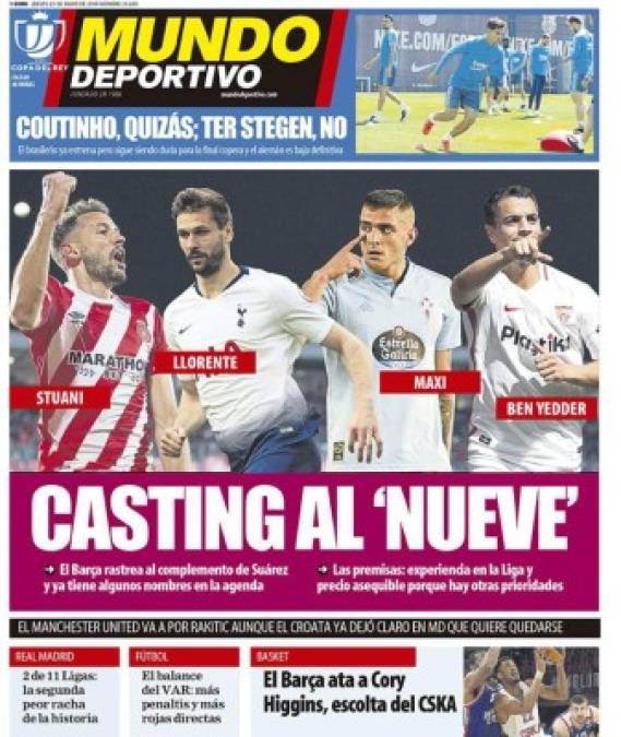 Según Mundo Deportivo, el Barcelona ya ha iniciado el casting para fichar un 9. El club azulgrana rastrea el mercado en busca del complemento de Luis Suárez. Los nombres que maneja la entidad, de acuerdo con esta información, son Christian Stuani, del Girona; Fernando Llorente, del Tottenham; Maxi Gómez, del Celta; y Wissam Ben Yedder, del Sevilla.