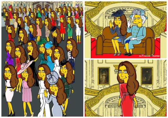 Transforman a la duquesa de Cambridge en personaje de Los Simpsons