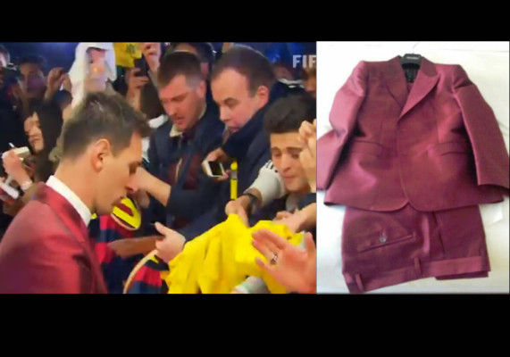 Los memes del traje rojo de Messi en el Balón de Oro