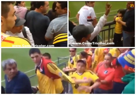 Aficionados intentan agredirse en entrenamiento de Colombia