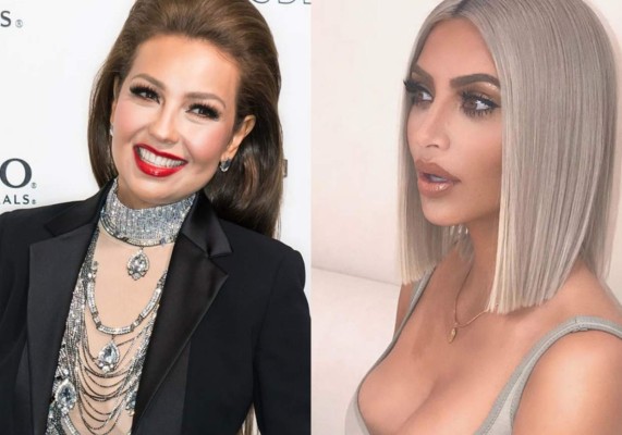 Thalía imita a Kim Kardashian